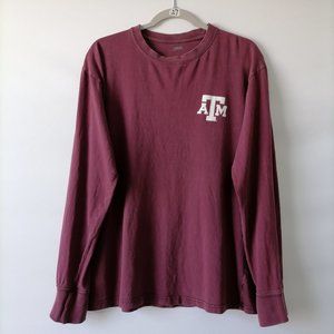 A&M Men's Burgundy College Tshirt Long Sleeve Size L